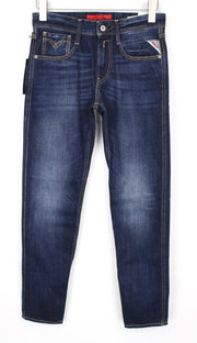 REPLAY Anbass Men's Jeans W27/L30 Dark Blue Slim Non-Stretch Zip-Fly Classic
