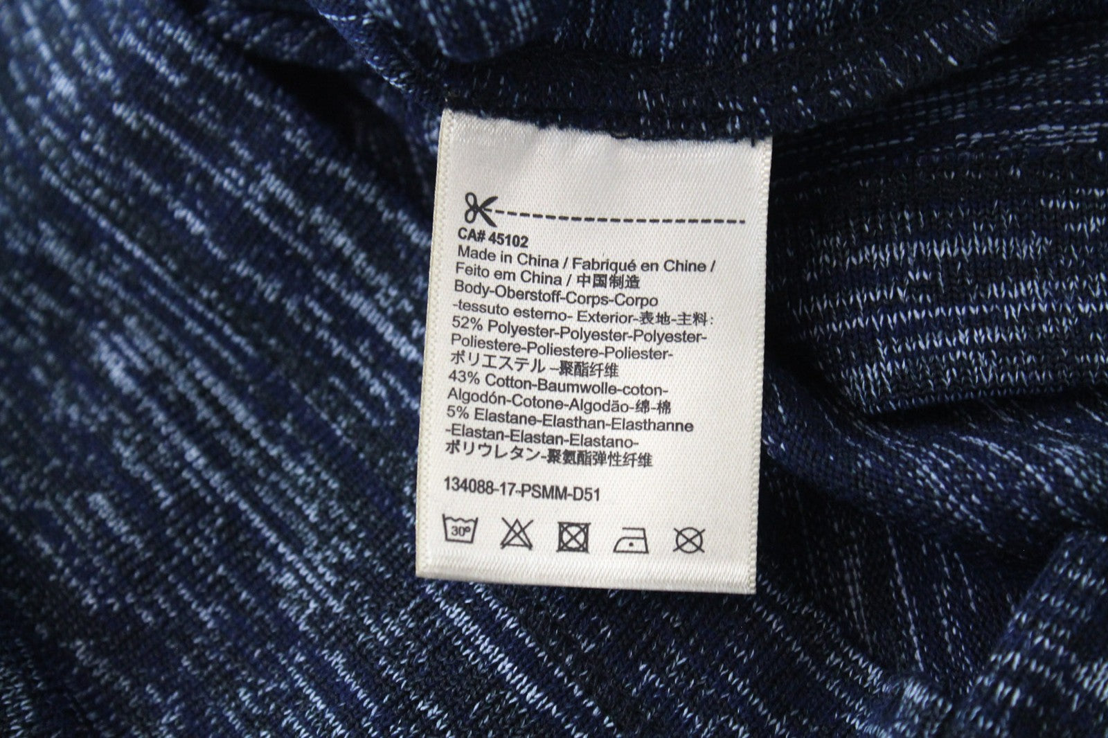 SCOTCH & SODA Men's T-Shirt S Navy Blue Melange Long Crew Neck Stretch Cotton