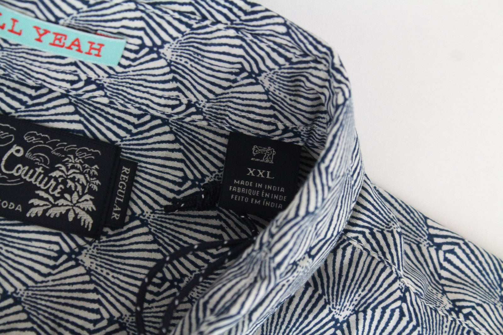 SCOTCH & SODA Men's Shirt 2XL Pure Cotton Nautical Blue Seashell Print Classic