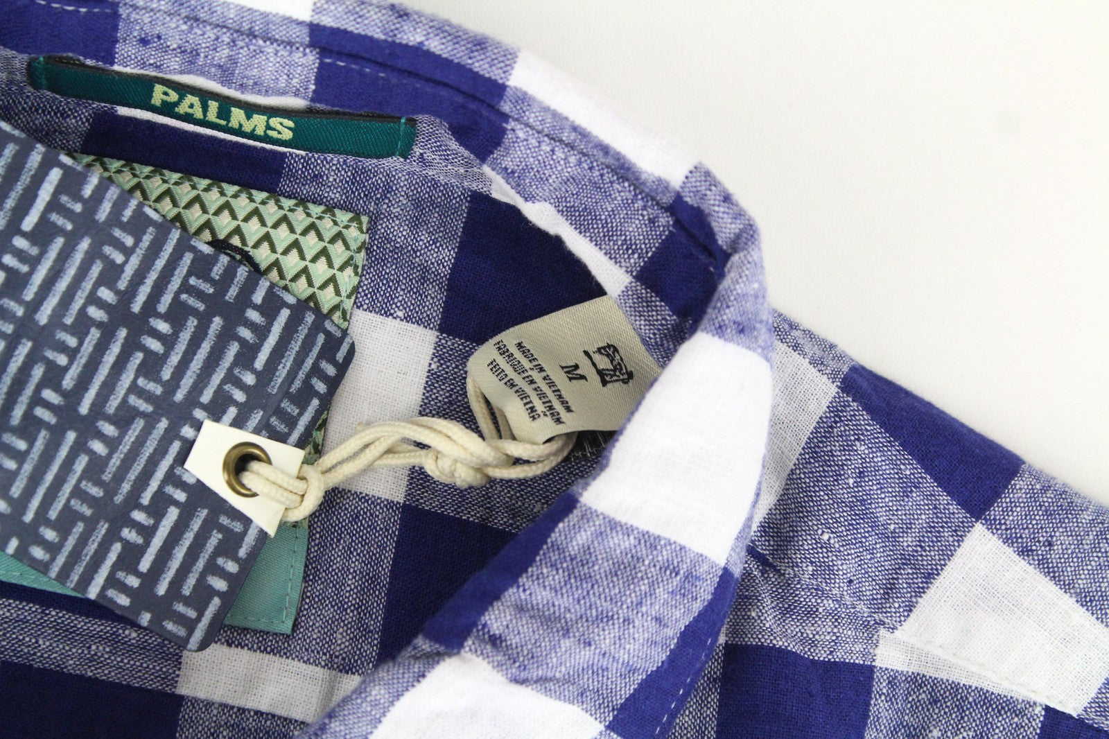 SCOTCH & SODA Men's Shirt M Classic Linen Cotton Blue Gingham Check Design