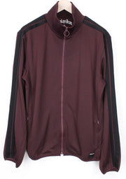 REPLAY Men's Sweatshirt 2XL Burgundy Sport High Neck Track Zip-Up Ribbed Jersey
