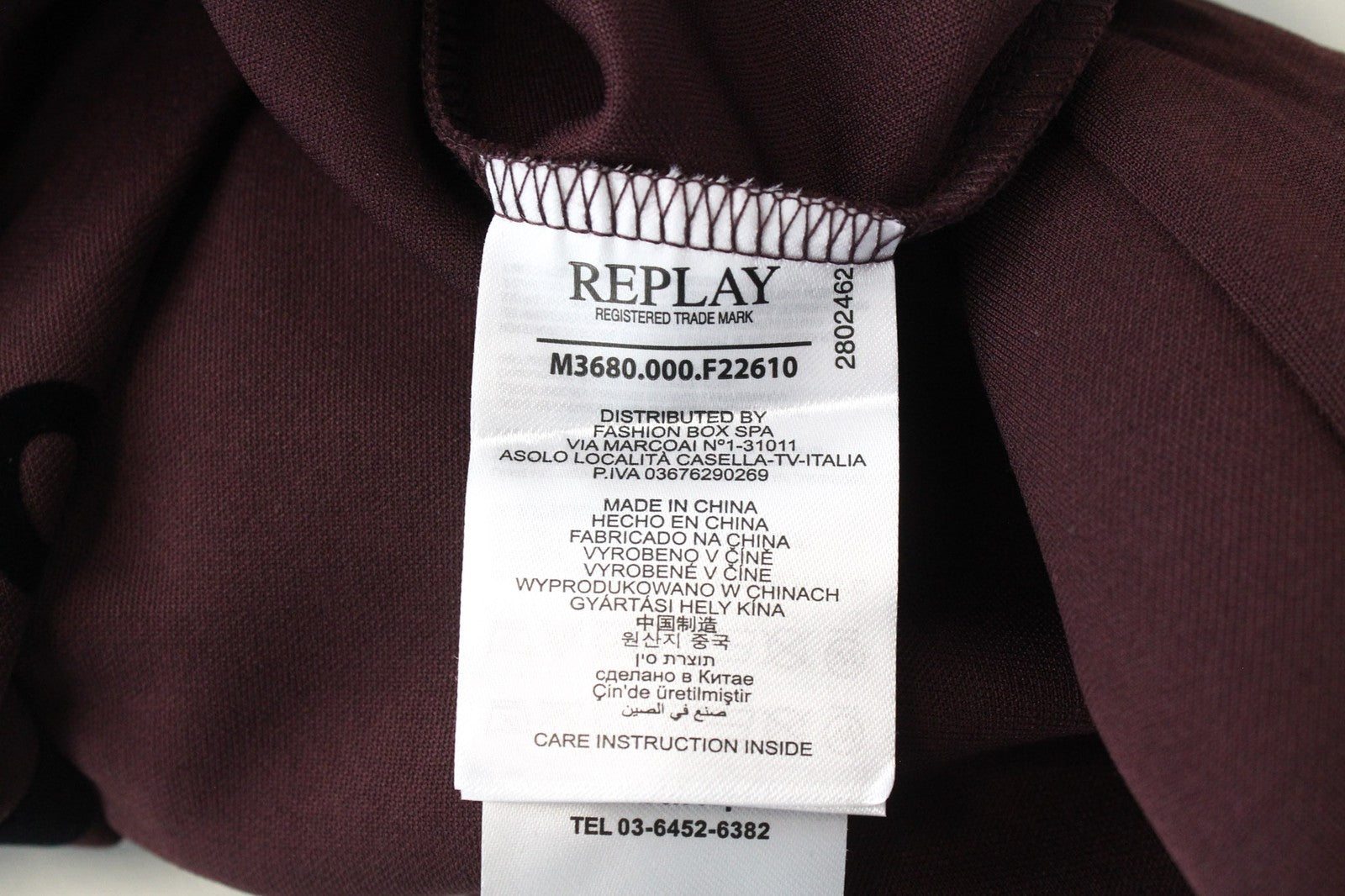 REPLAY Men's Sweatshirt 2XL Burgundy Sport High Neck Track Zip-Up Ribbed Jersey