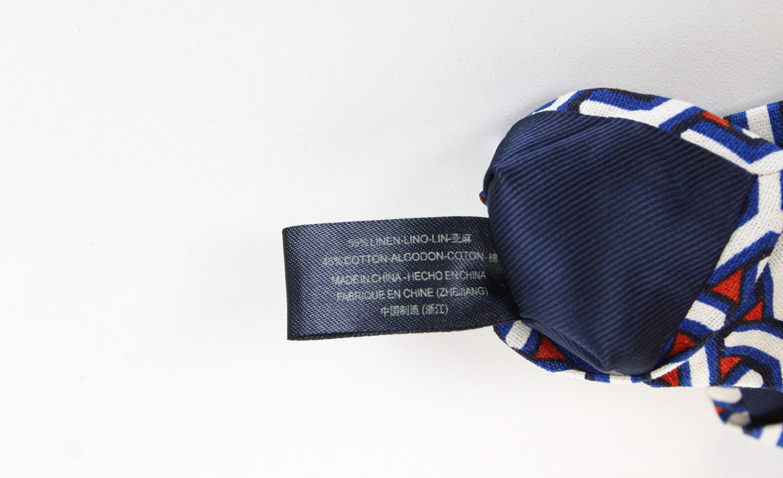 SUITSUPPLY Men's Tie 148 x 8 cm Blue Graphic Print Linen Cotton Pointed-End