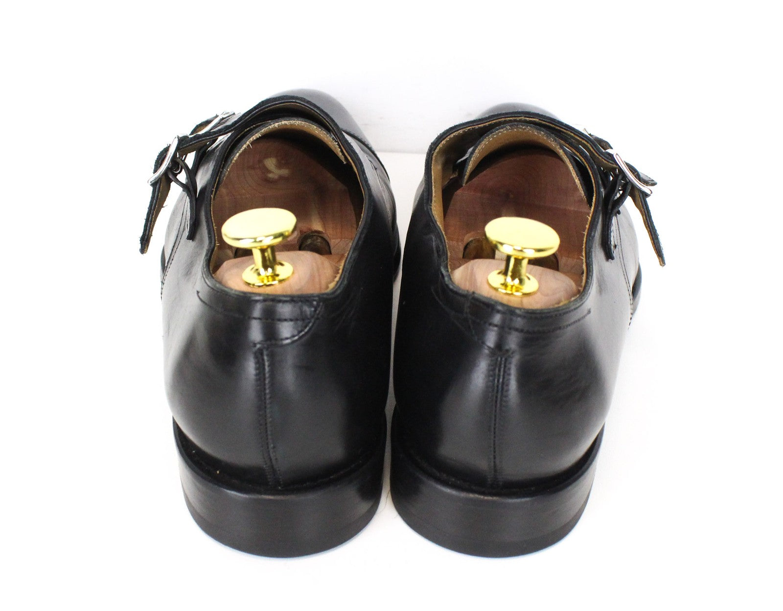 SUITSUPPLY Men's Formal Shoes EU41 Black Leather Double Buckle Low-Top Classic