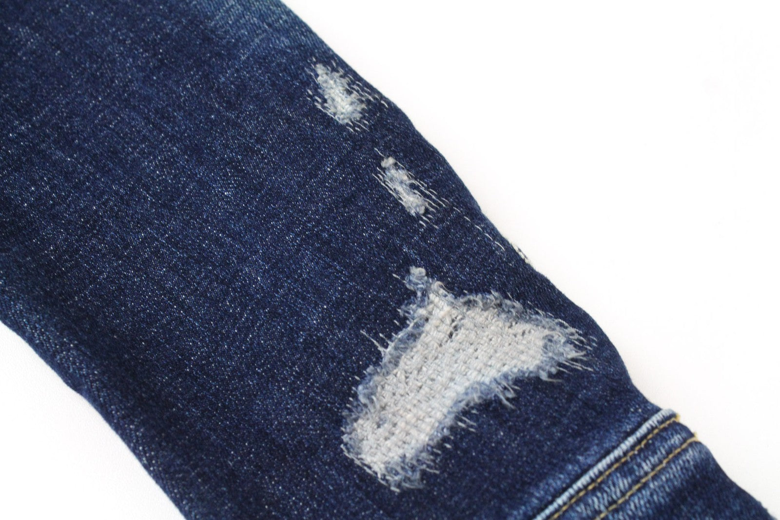 REPLAY Men's Jacket S Blue Stretch Denim Washed Distressed Lightweight Cotton