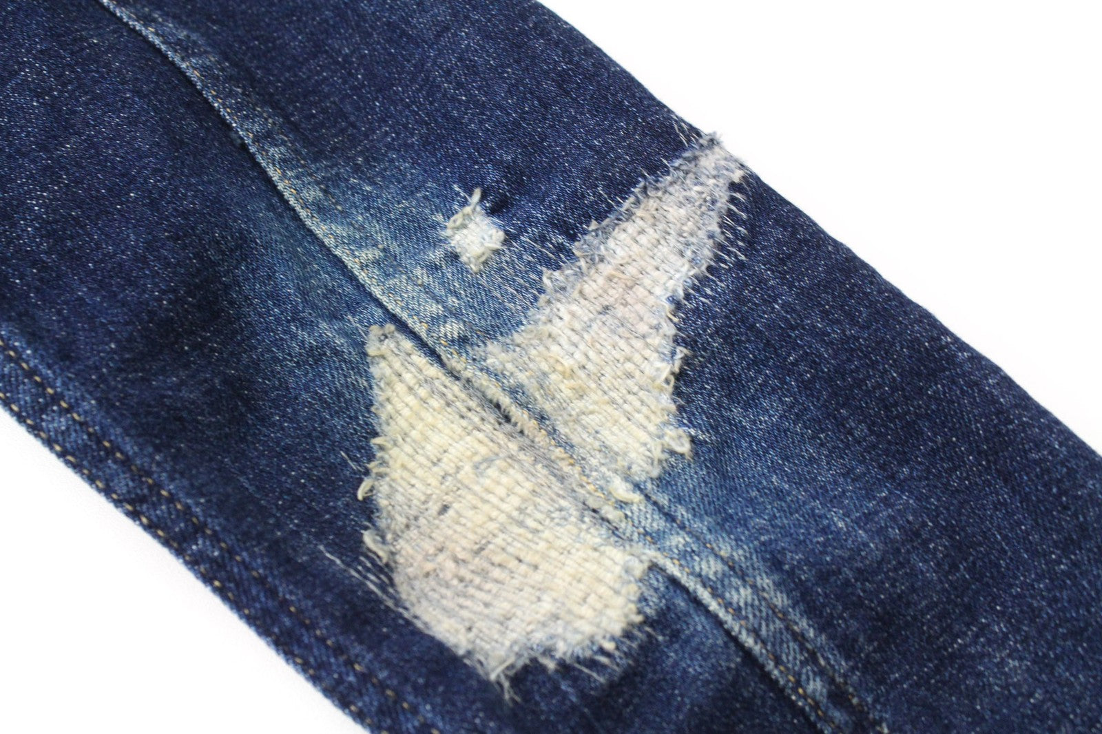 REPLAY Men's Jacket S Blue Stretch Denim Washed Distressed Lightweight Cotton