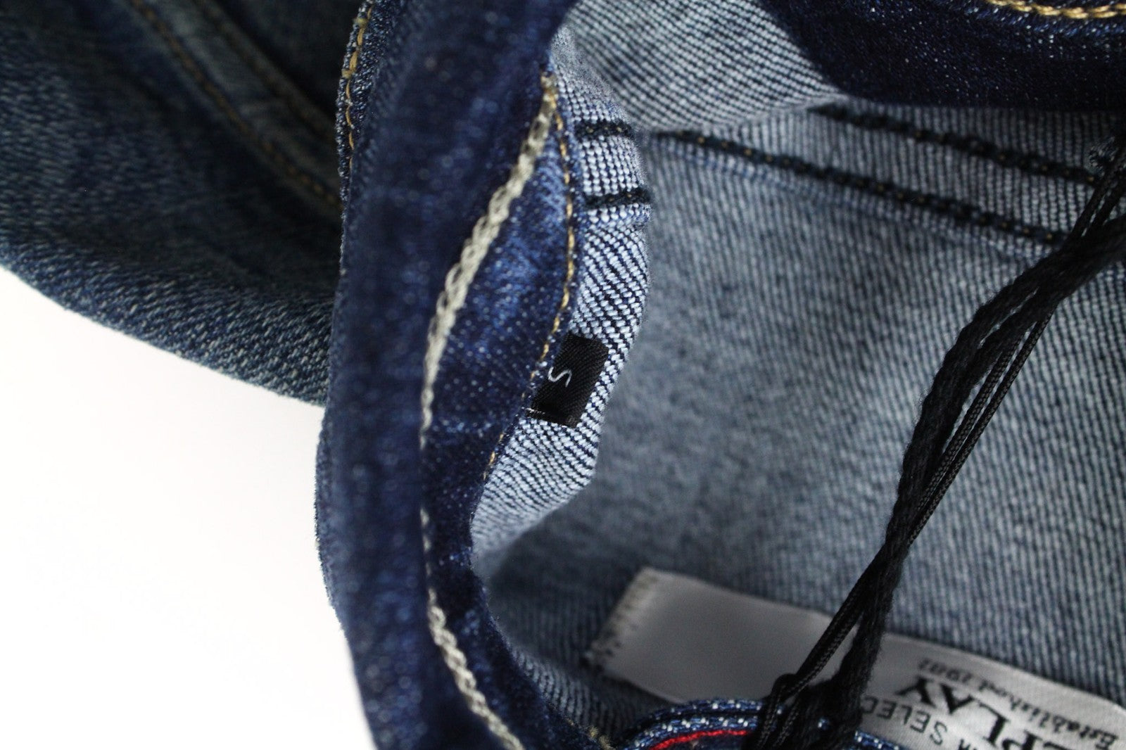 REPLAY Men's Jacket S Blue Stretch Denim Washed Distressed Lightweight Cotton