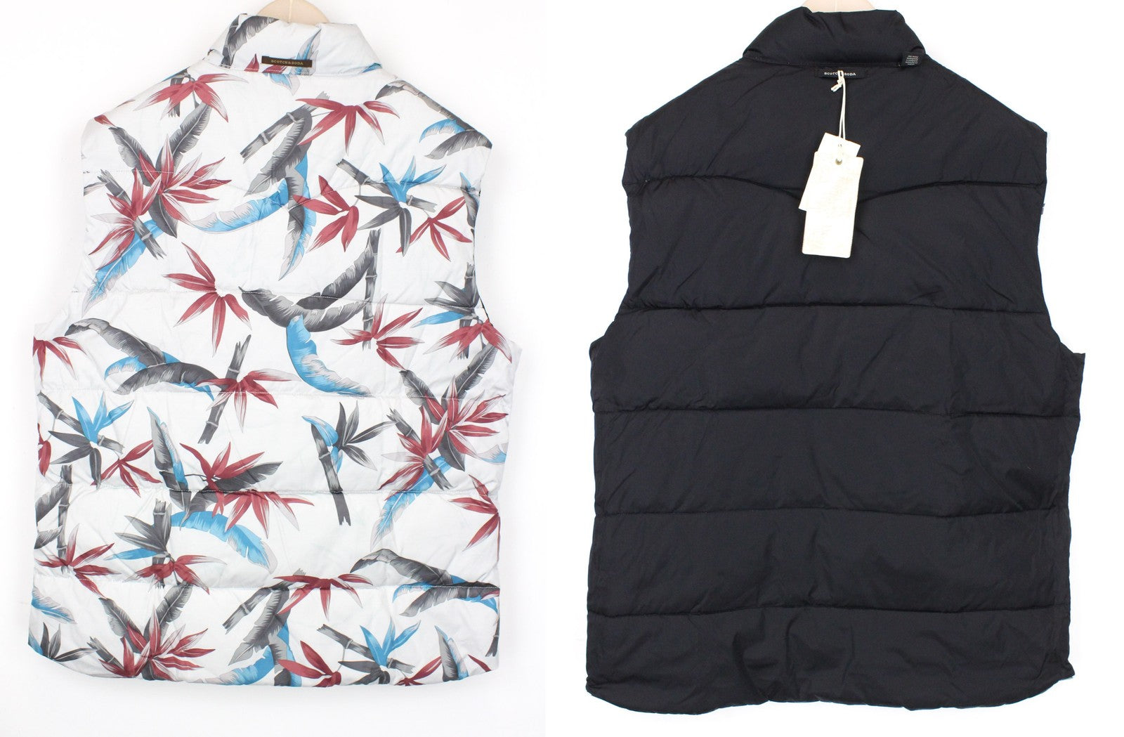 SCOTCH & SODA Ams Couture Men's Waistcoat XL Blue Reversible Lined Pattern Vest