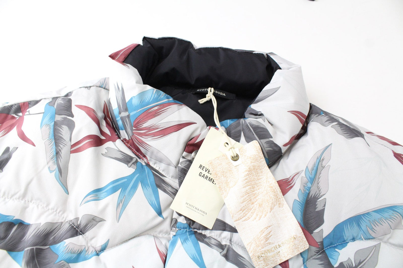 SCOTCH & SODA Ams Couture Men's Waistcoat XL Blue Reversible Lined Pattern Vest