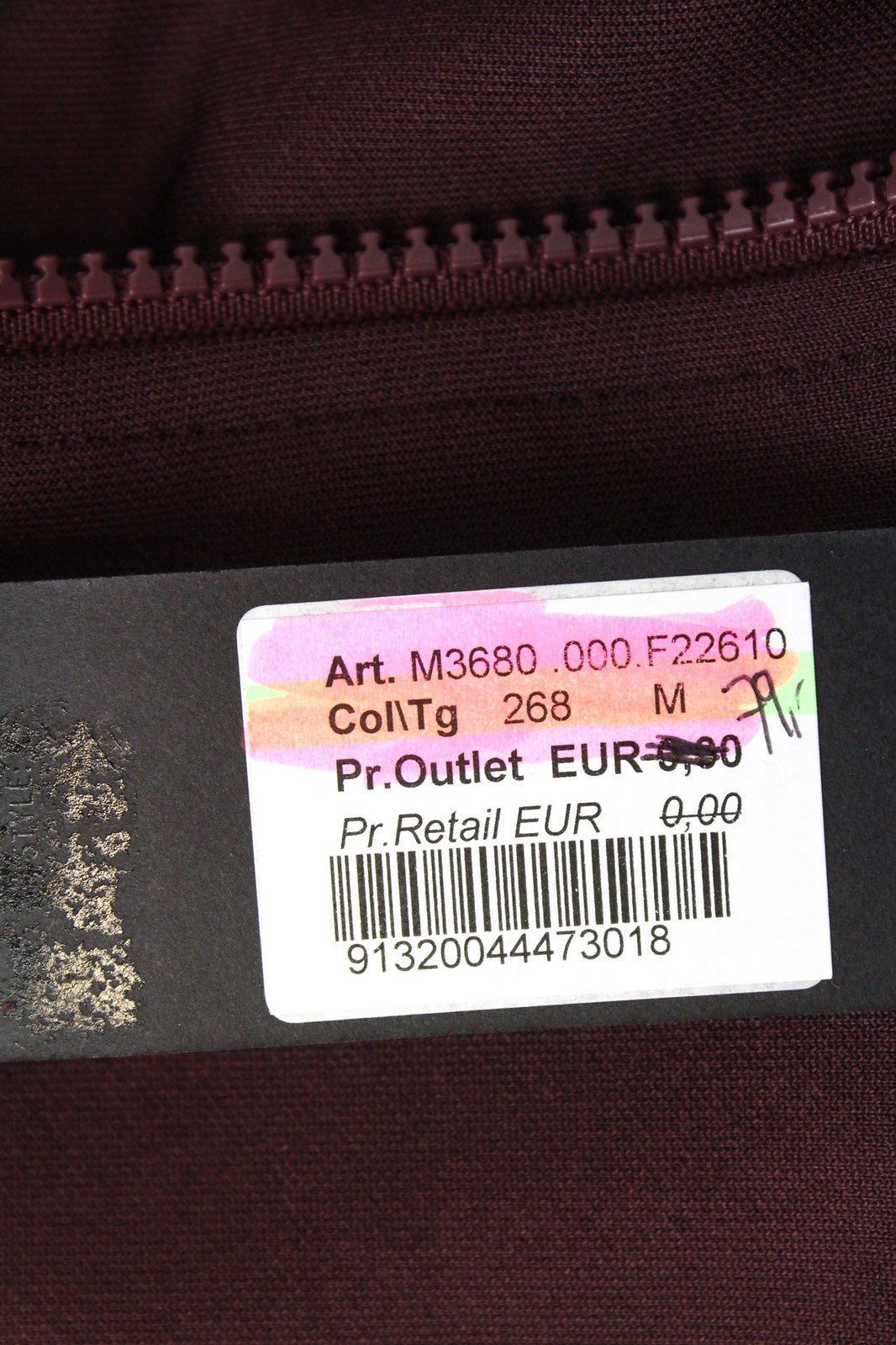 REPLAY Men's Sweatshirt M Burgundy High Neck Jersey Track Zip-Up Classic Sport