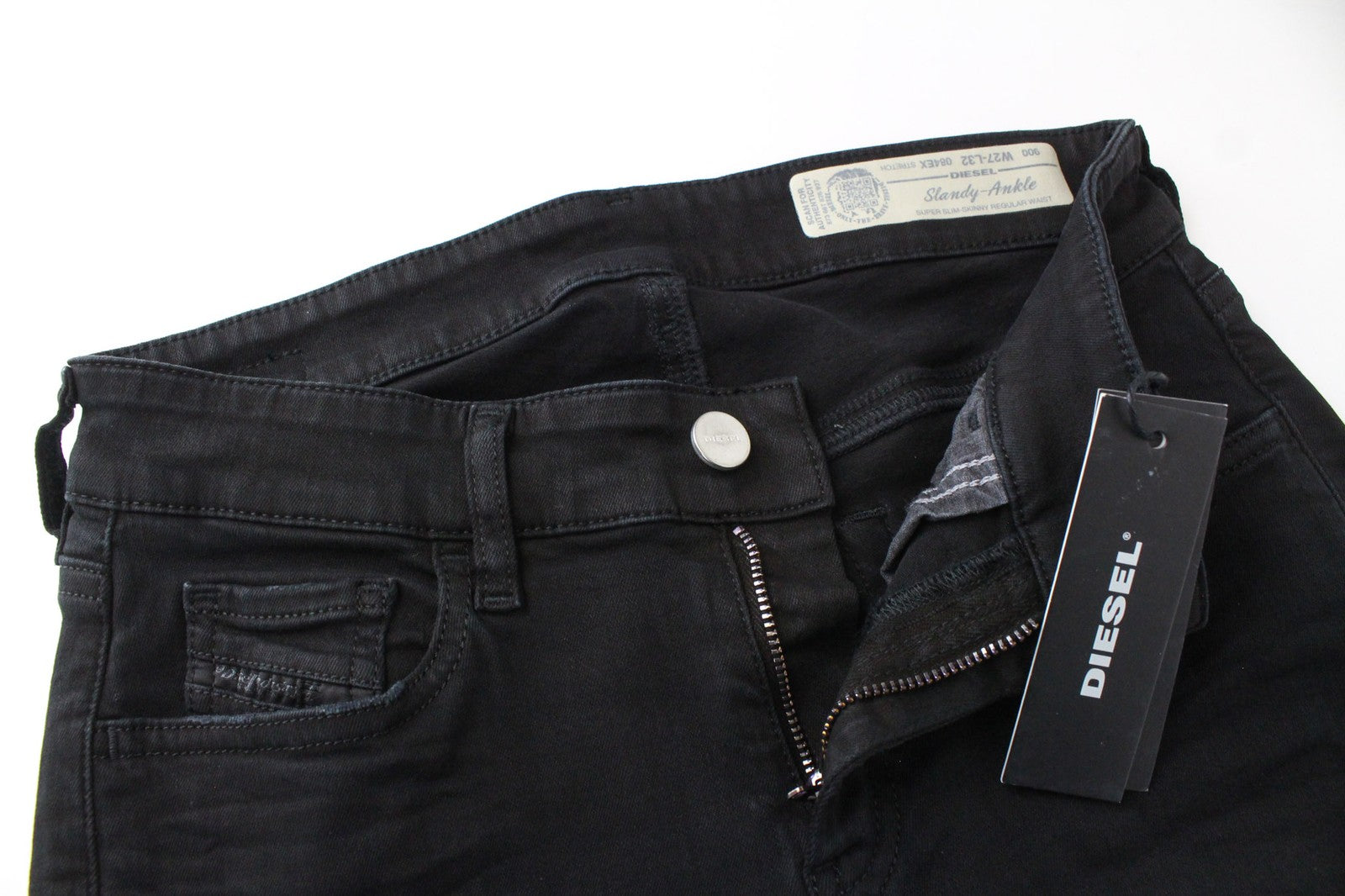 DIESEL Slandy-Ankle 084EX Women's Jeans W27/L32 Slim Skinny Black Stretch Fit