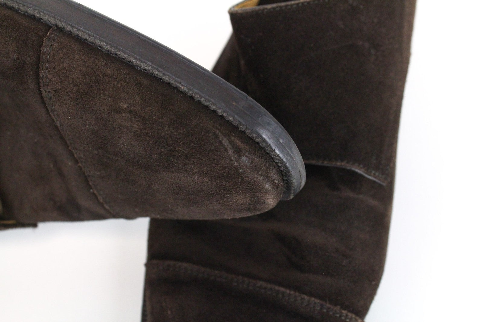 SUITSUPPLY Men's Formal Shoes EU41 Brown Suede Leather Double Buckle Low-Top