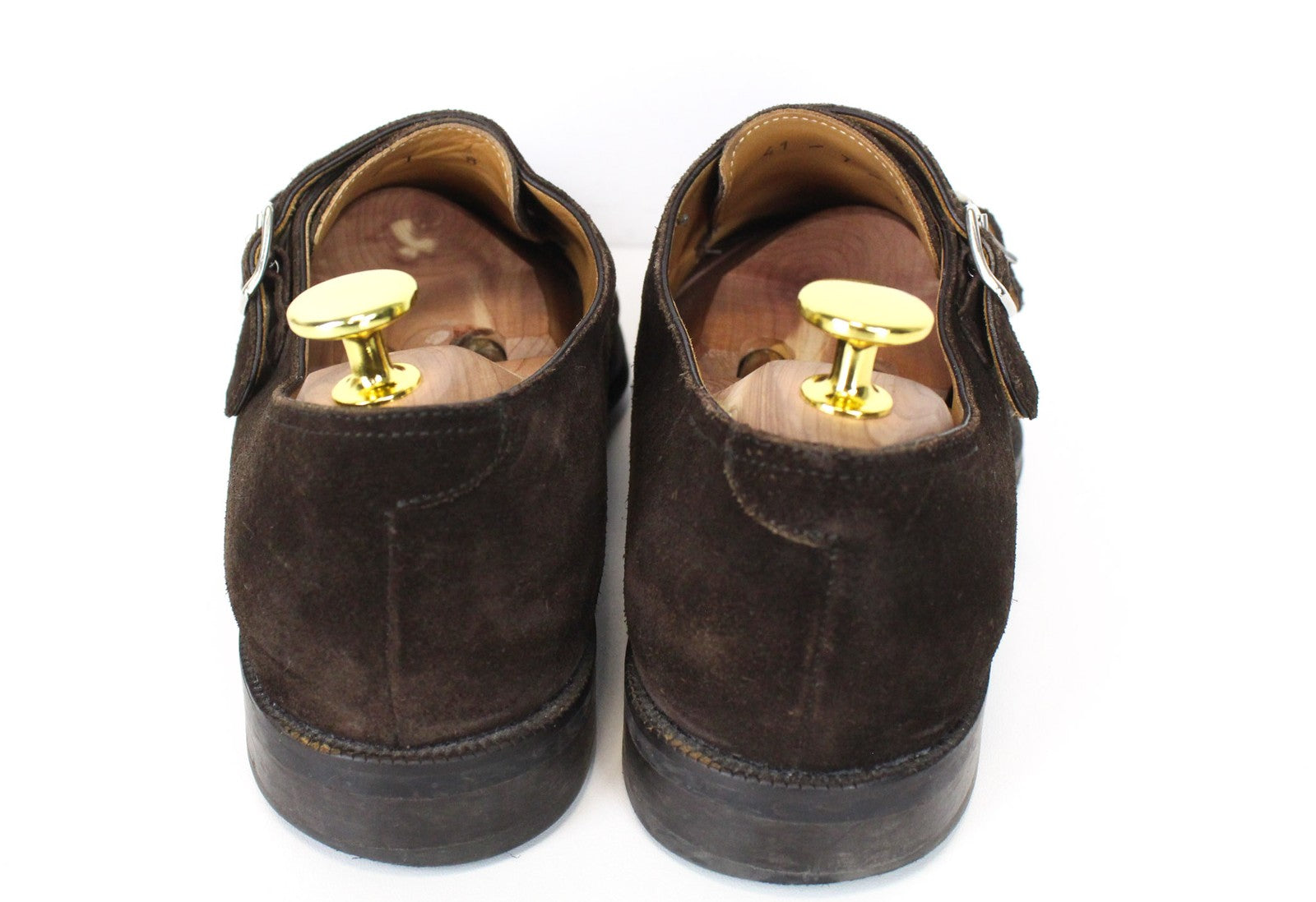 SUITSUPPLY Men's Formal Shoes EU41 Brown Suede Leather Double Buckle Low-Top