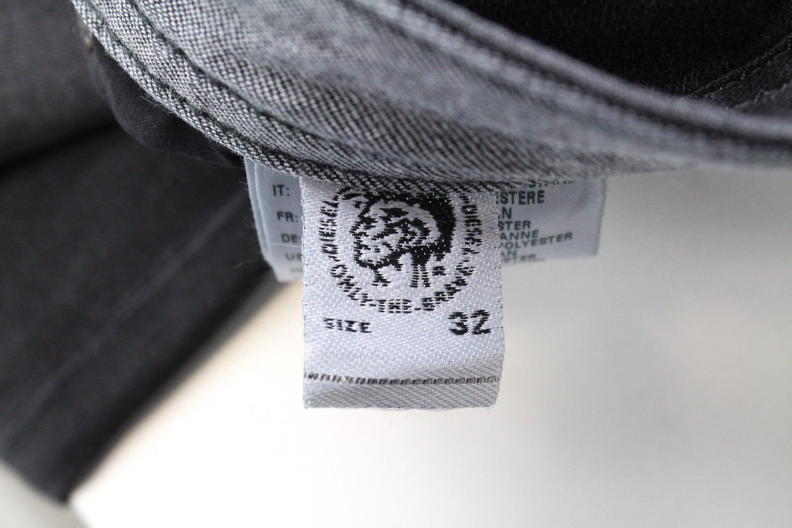 DIESEL Thommer 0687J Men's Jeans W32/L30 Dark Grey Cotton Stretch Slim-Skinny