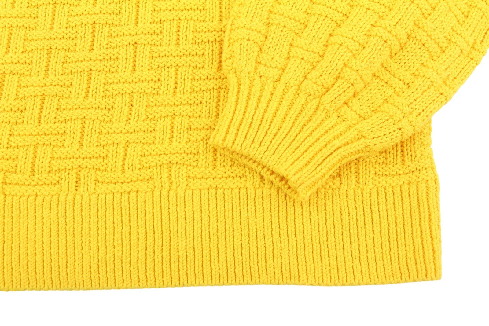 GANT Signature Textured C-Neck Women Jumper M Yellow Knitted Casual Pullover