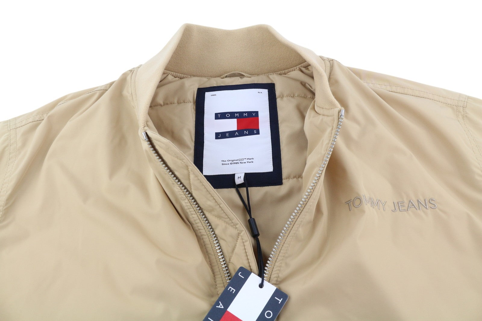 TOMMY HILFIGER Tjm Classics Bomber Men Jacket M Beige Padded Full Zip RRP€209