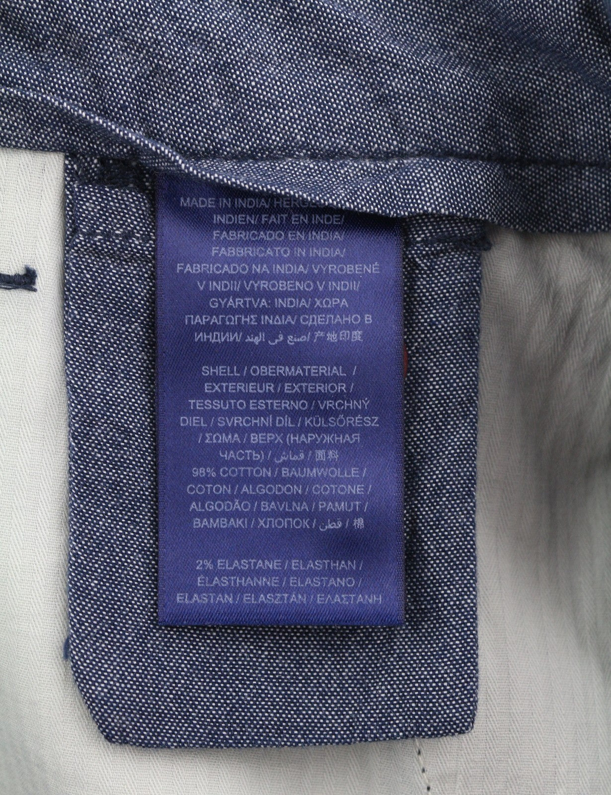 GANT Classic Cropped Chino Women Trousers EU36 Dark Blue Slim Fit Zip Fly Logo