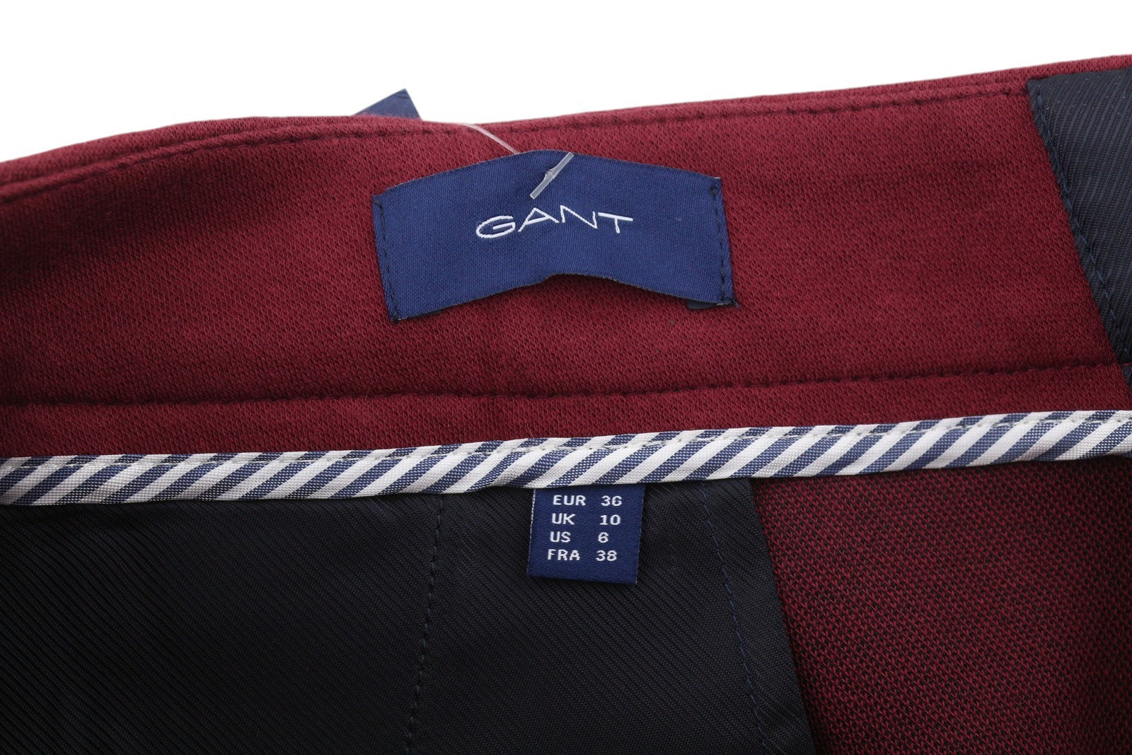 GANT Jersey Cigarette Women Trousers EU36 Red Slim Fit Flat Front Ankle Length