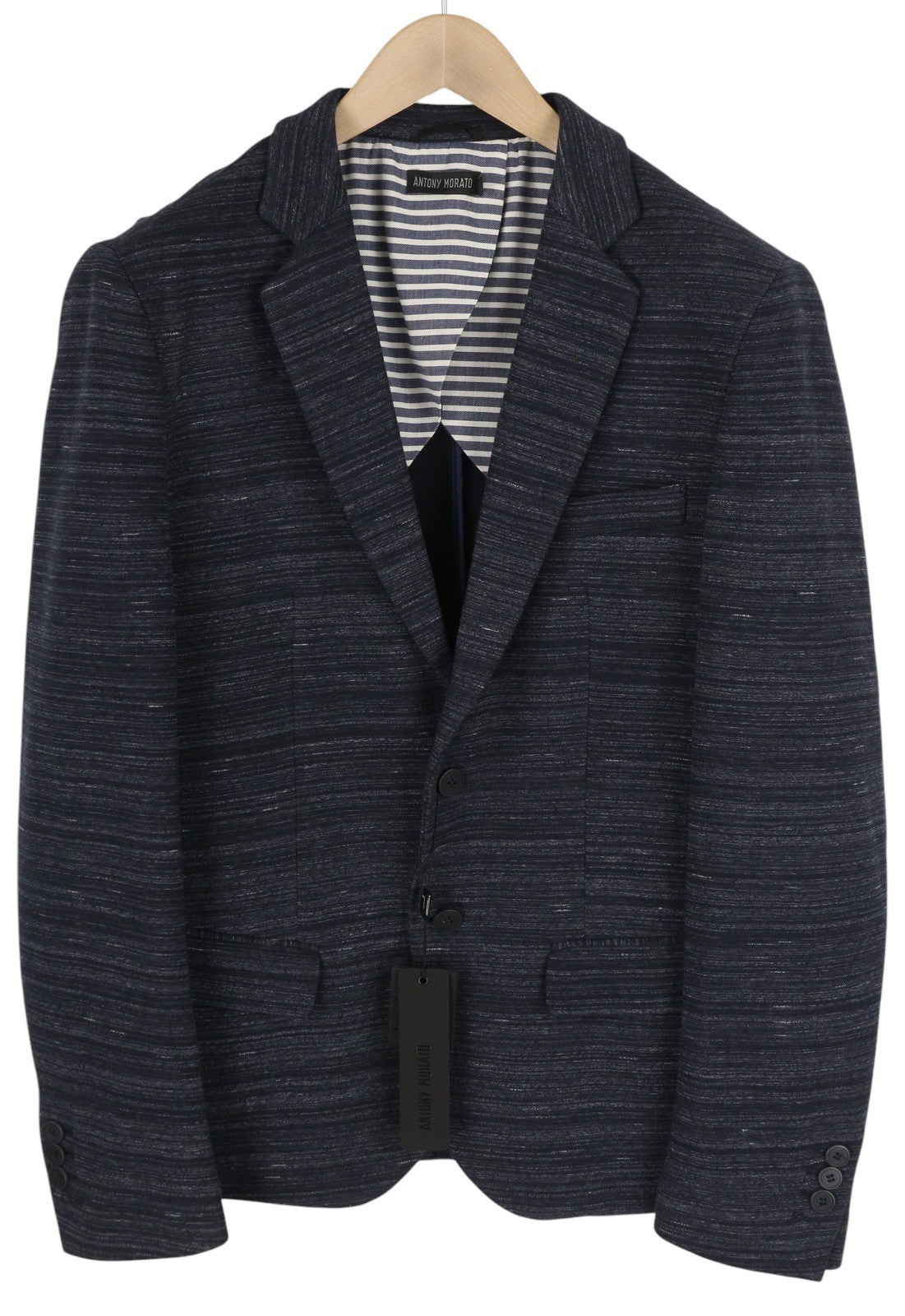 ANTONY MORATO Men Blazer M Blue Super Slim Fit Half Lined Notch Single-Breasted