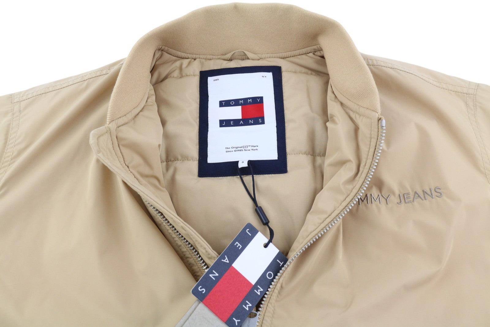 TOMMY HILFIGER Tjm Classics Bomber Men Jacket S Beige Padded Full Zip RRP€209