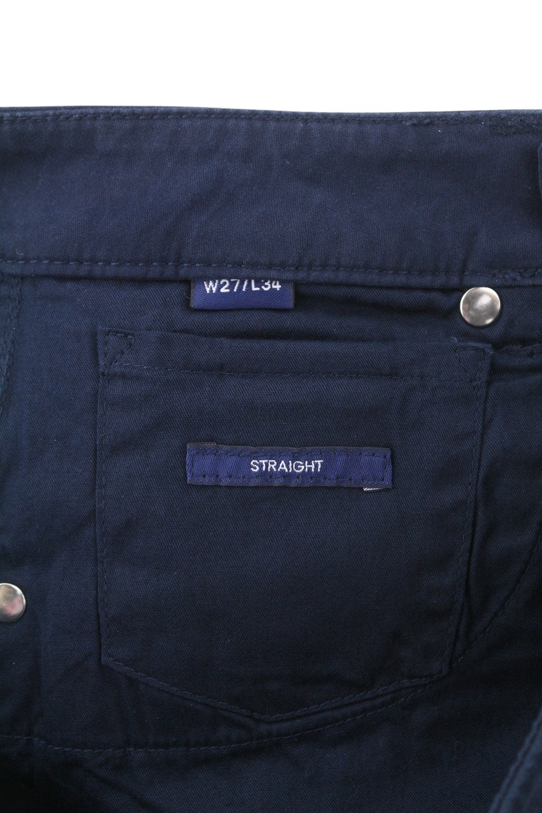 GANT Straight Soft Women Trousers W27/L34 Dark Blue Slim Fit Low Rise Casual