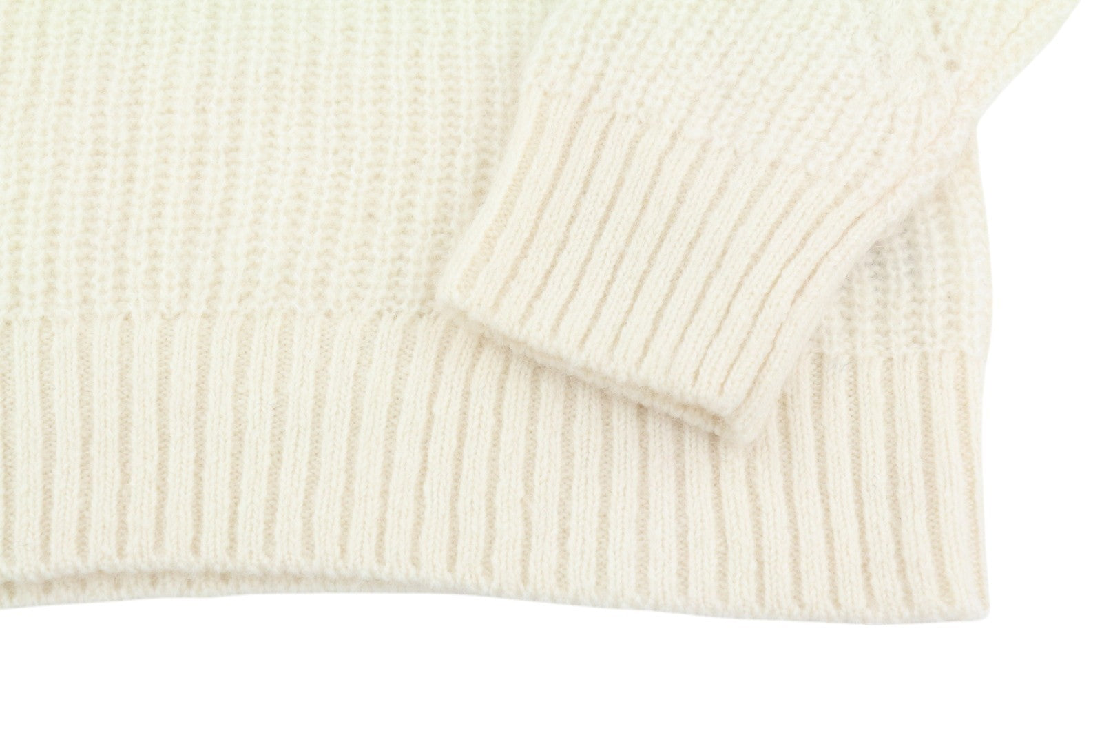 GANT Mohair Detail C-Neck Women Jumper L Off White Wool Blend Knit Pullover