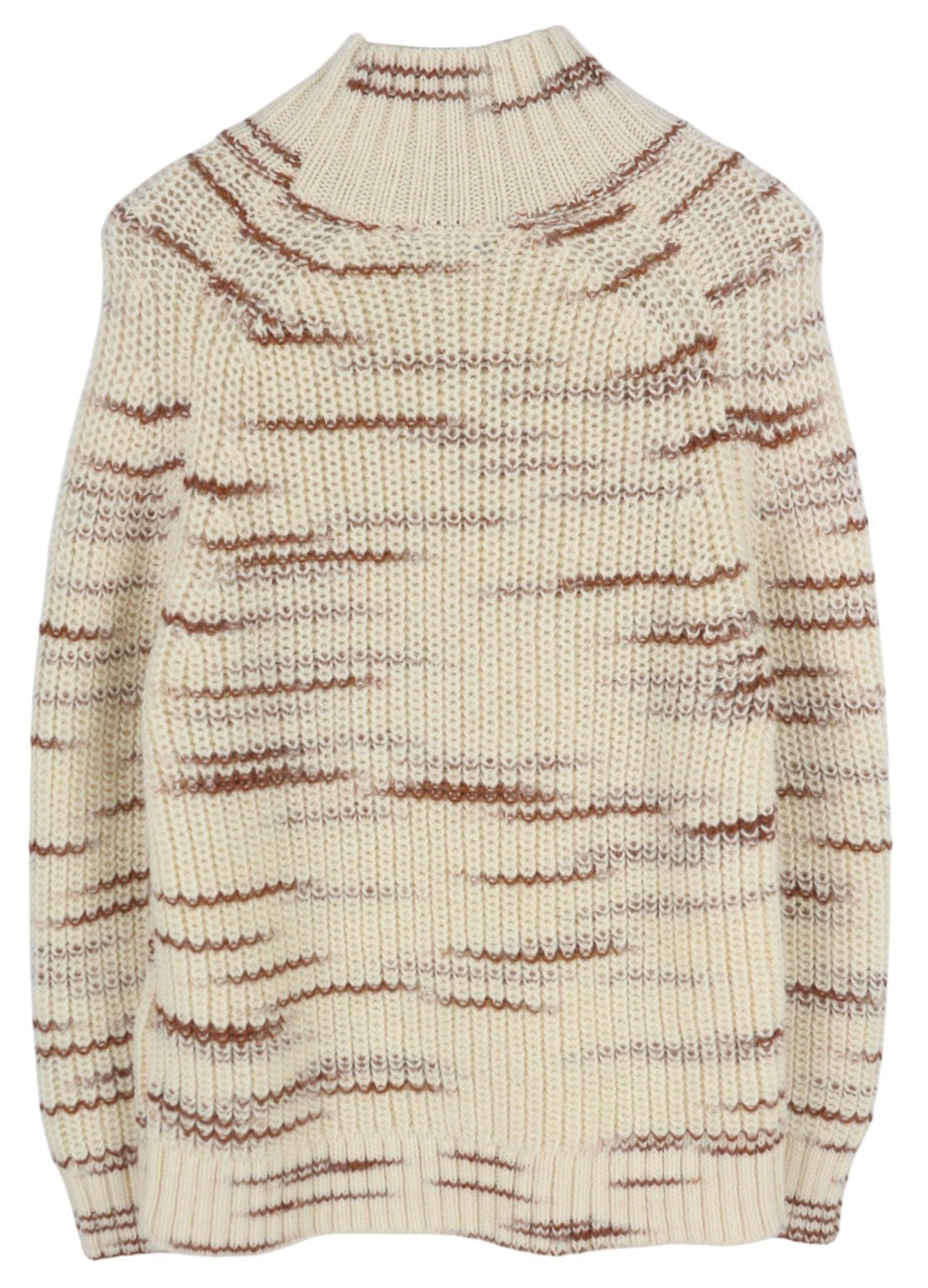 GANT Multi Color Turtle Women Jumper L Beige Wool Tight-Knit Patterned Pullover