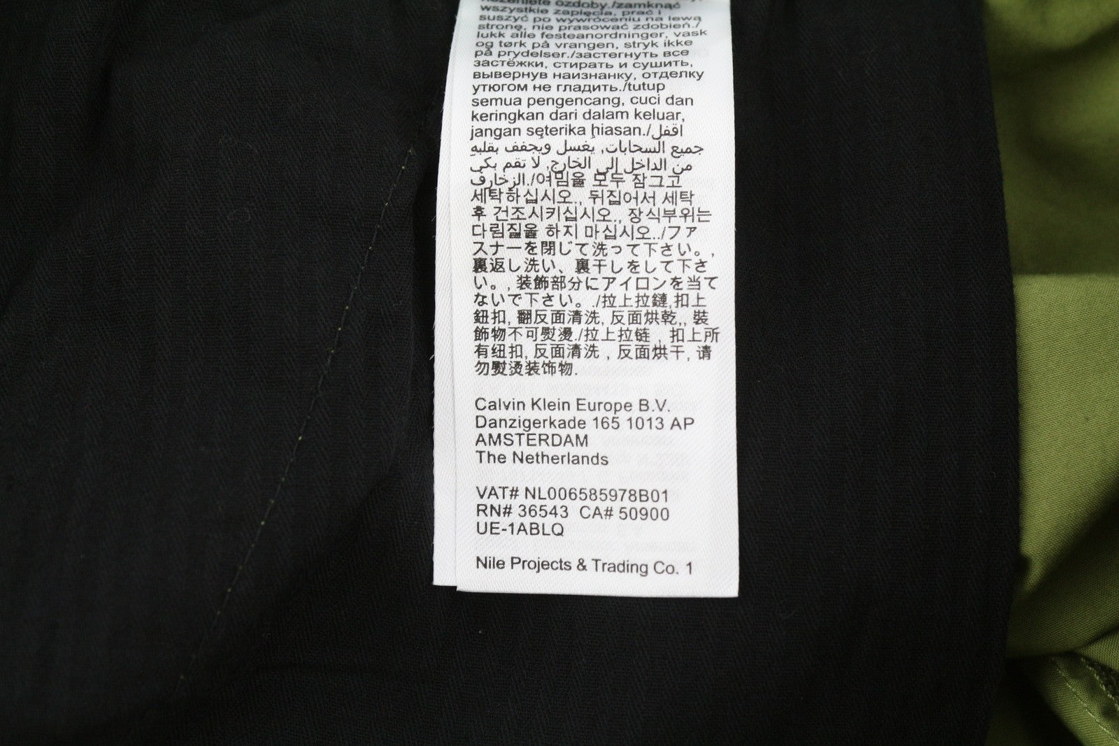 CALVIN KLEIN Utility Cotton Pop Men Trousers M Green Elastic Waist Zip Cargo