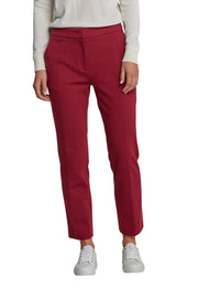 GANT Jersey Cigarette Women Trousers EU38 Red Slim Fit Flat Front Ankle Length