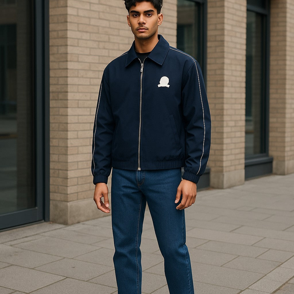 TOMMY HILFIGER Thc Cc Sporty Ivy Men Jacket M Blue Oversized Lightweight