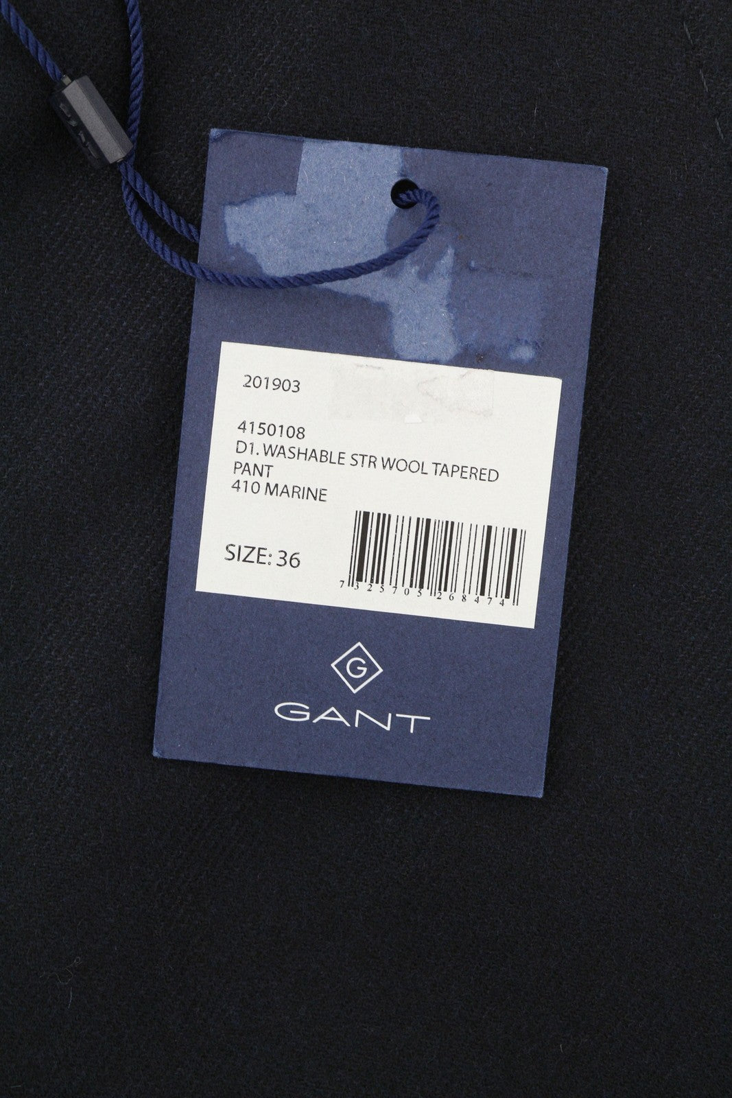 GANT Washable Str Wool Tapered Women Trousers EU36 Dark Blue Zip Fly Classic