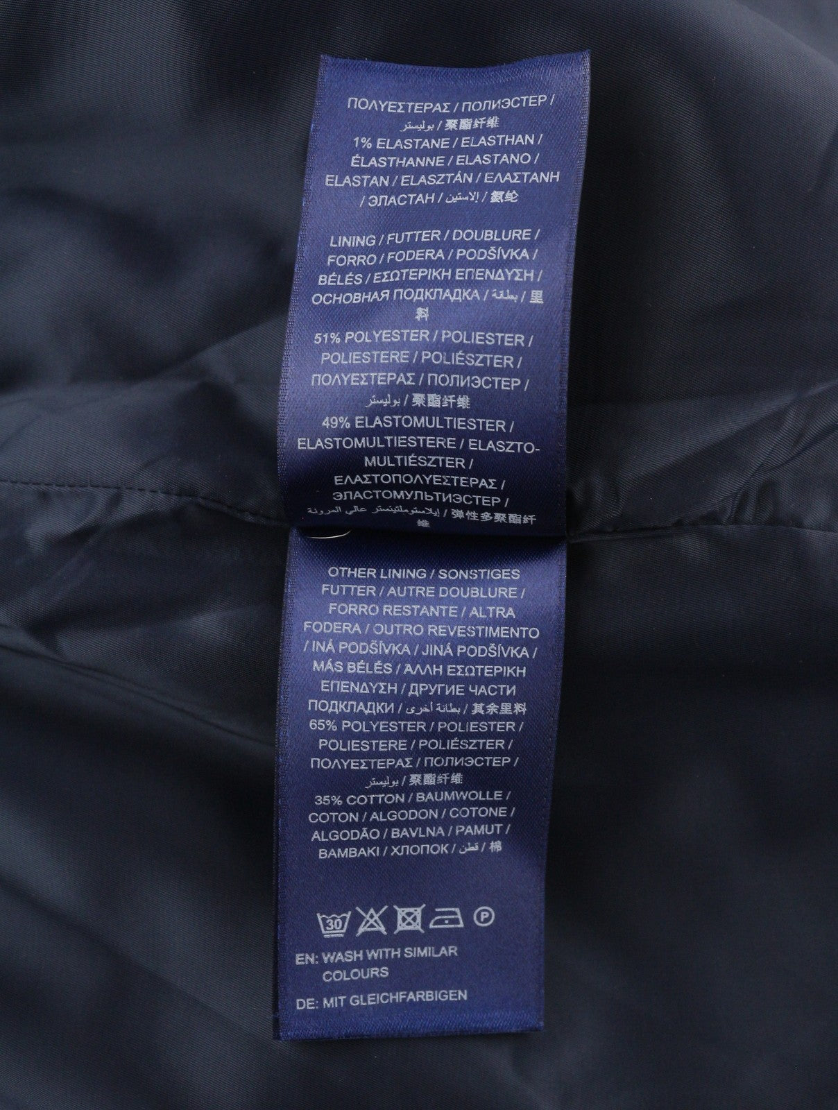 GANT Washable Str Wool Tapered Women Trousers EU36 Dark Blue Zip Fly Classic