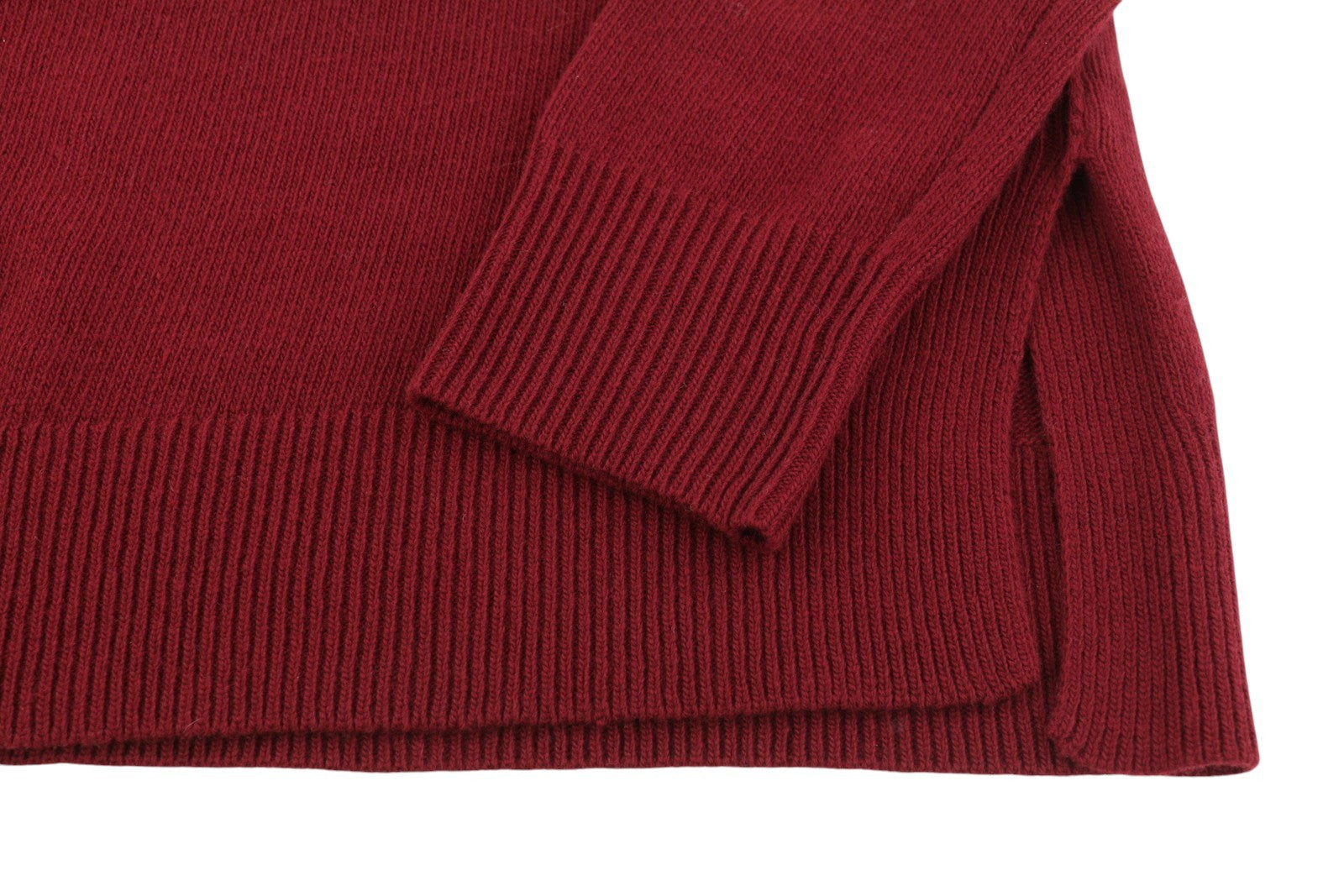 GANT Lambswool Cashmere V-Neck Women Jumper S Burgundy Tight-Knit Dark Pullover