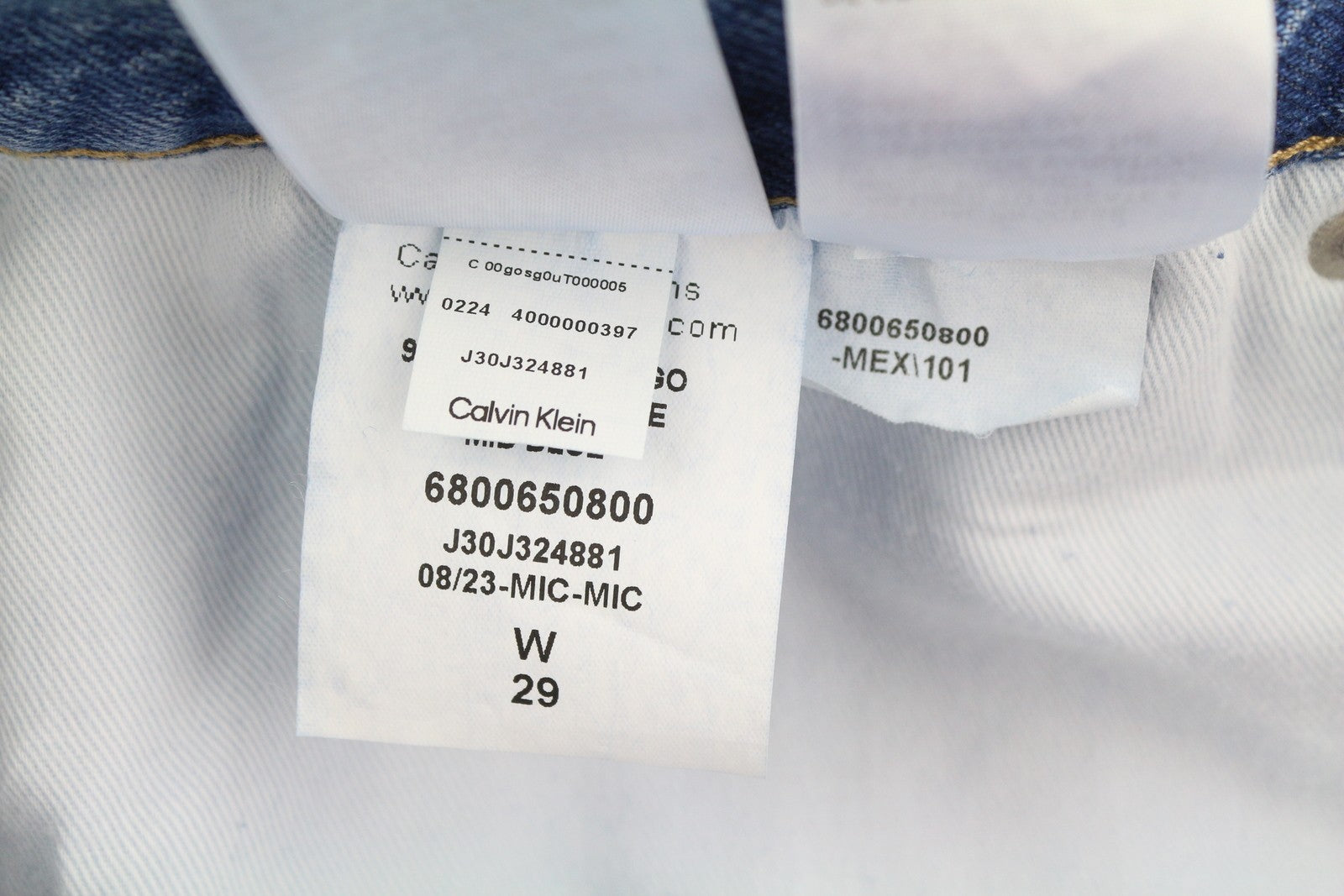 CALVIN KLEIN 90s Loose Cargo Men Jeans W29 Blue Denim Regular Zip Fly Casual