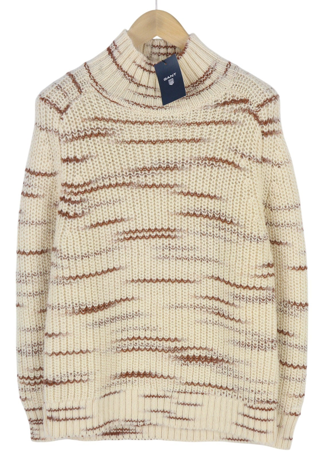 GANT Multi Color Turtle Women Jumper S Beige Wool Tight-Knit Patterned Pullover
