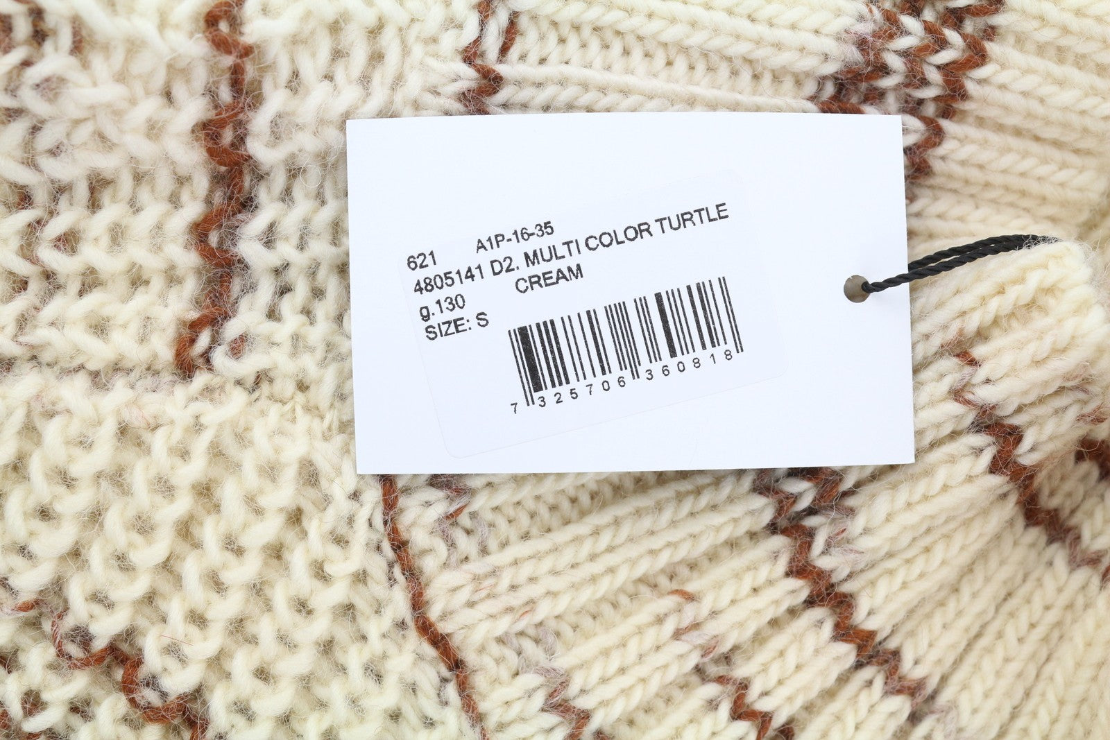 GANT Multi Color Turtle Women Jumper S Beige Wool Tight-Knit Patterned Pullover