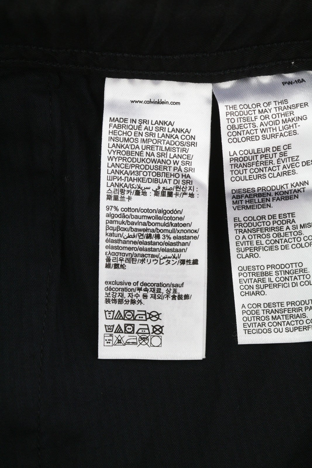 CALVIN KLEIN Straight Cargo Men Trousers XL Black Patch Pockets Regular Fit Dark