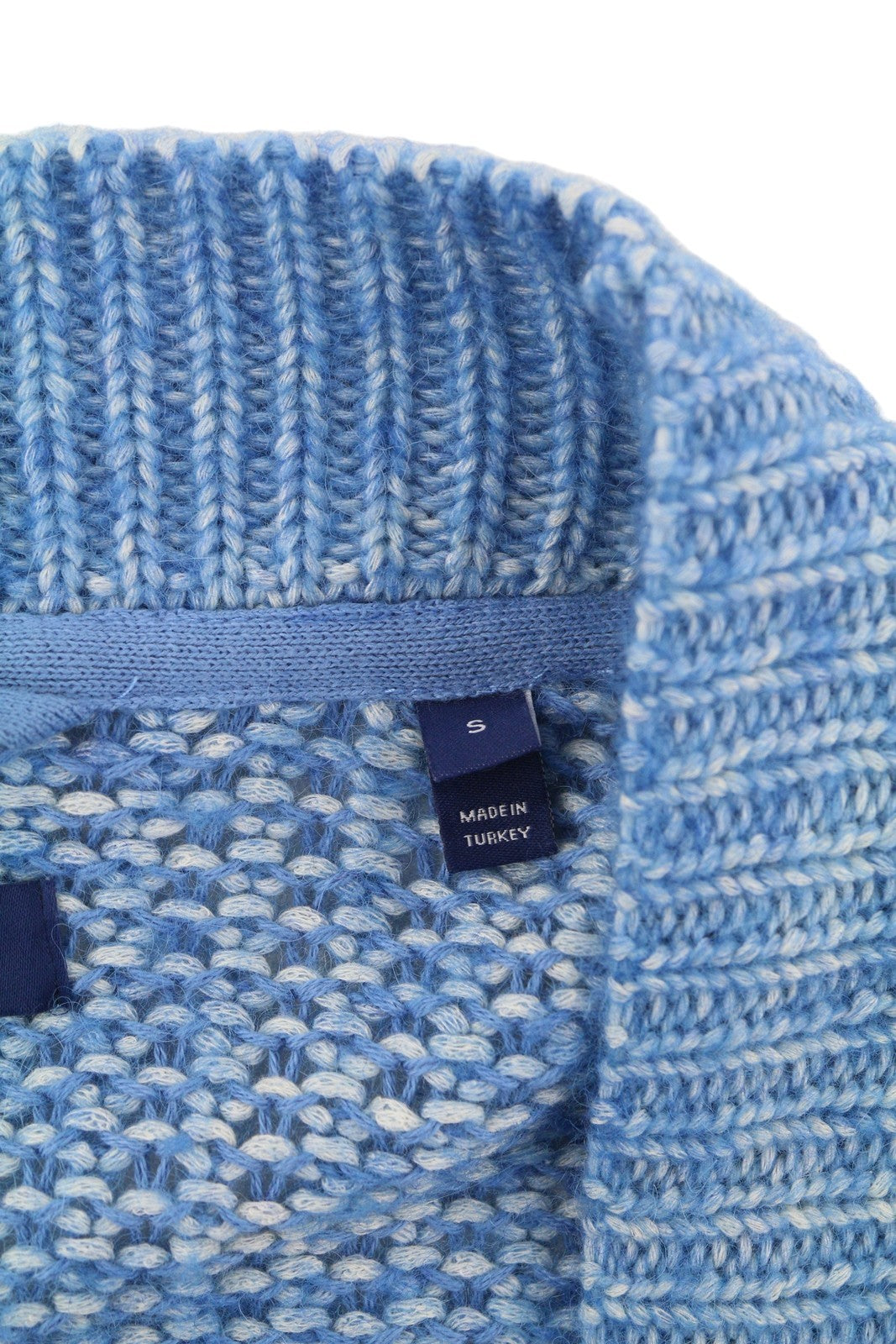 GANT Boyfriend Cardigan Women Jumper S Blue Melange Wool Alpaca Blend Tight-Knit