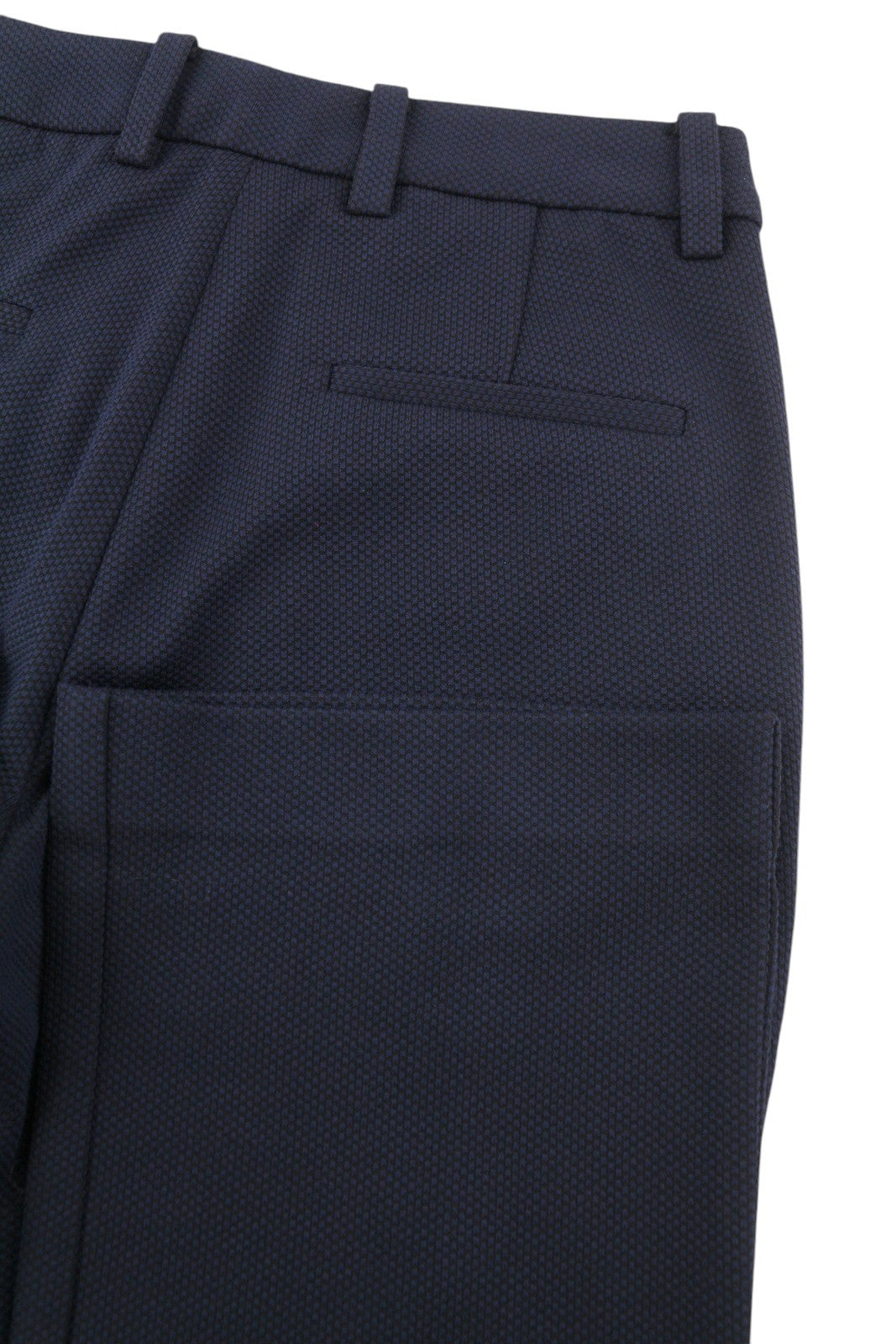 GANT Jersey Pique Women Trousers EU34 Blue Textured Straight Fit Ankle Length