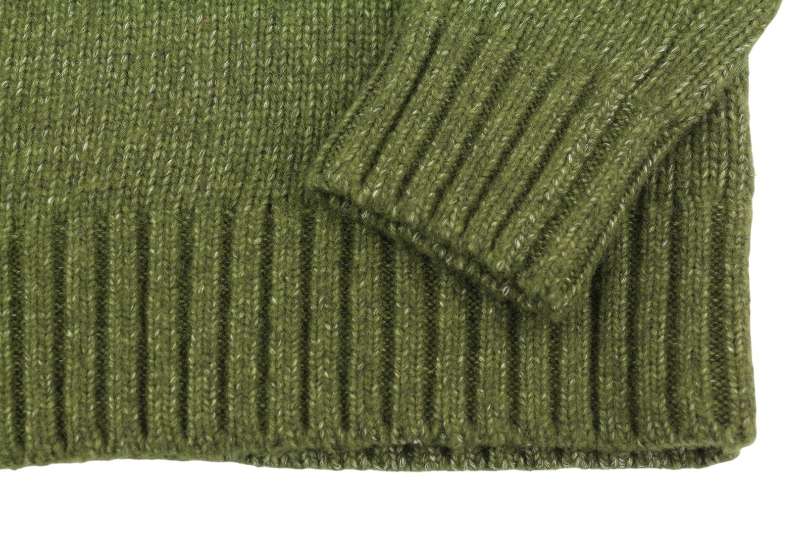 TOMMY HILFIGER Dc Mouline Mock Nk Men Jumper S Melange Green Wool Blend RRP€199