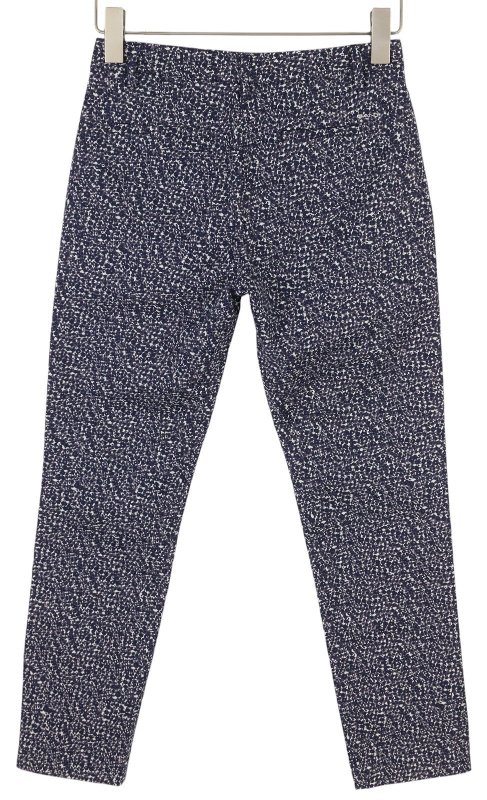 GANT Floral Camo Cropped Slack Women Trousers EU36 Blue Slim Fit Zip Fly Chino
