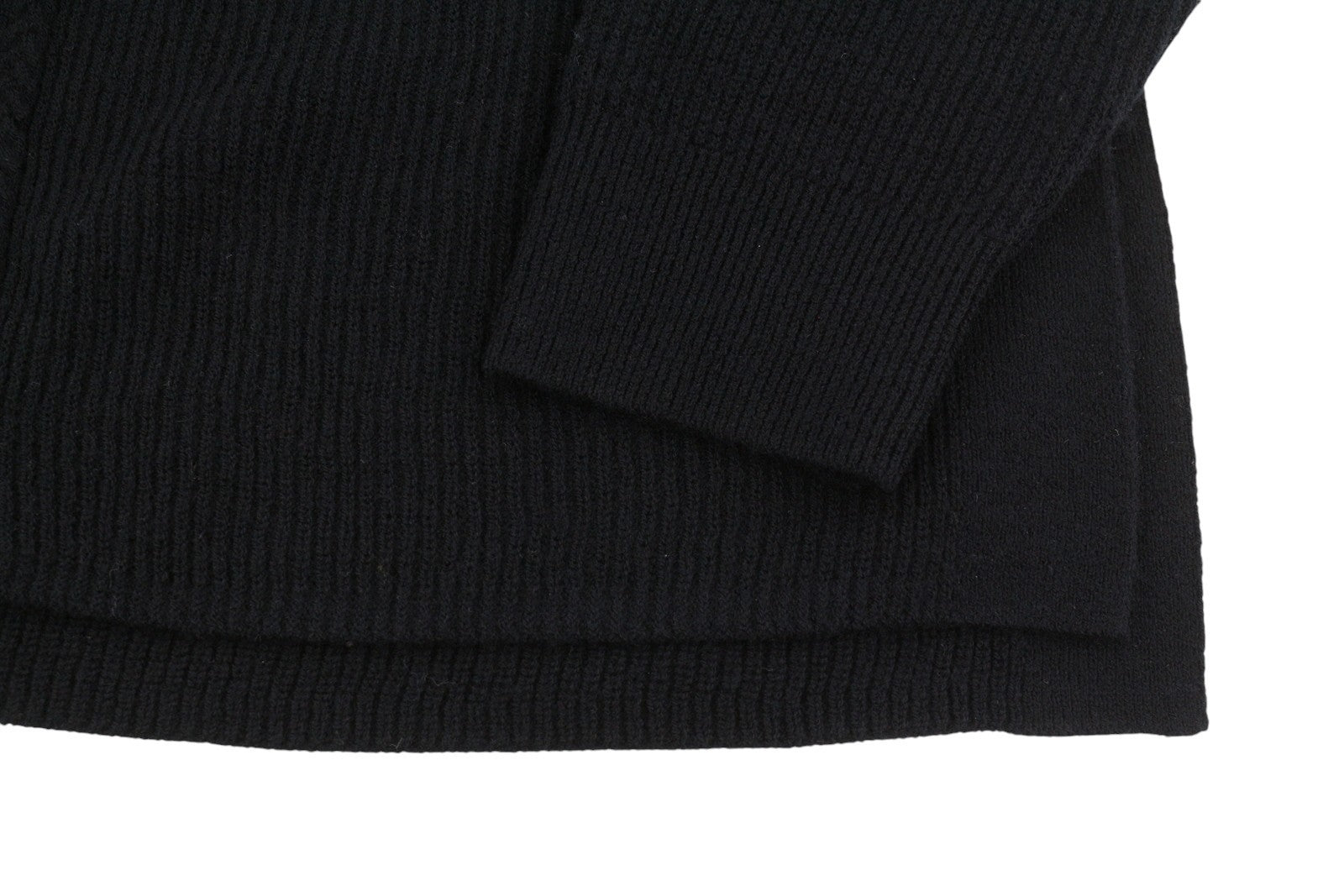GANT Ribbed Lambswool Cardigan Women Jumper XS Black Knit Belted Long Sleeve