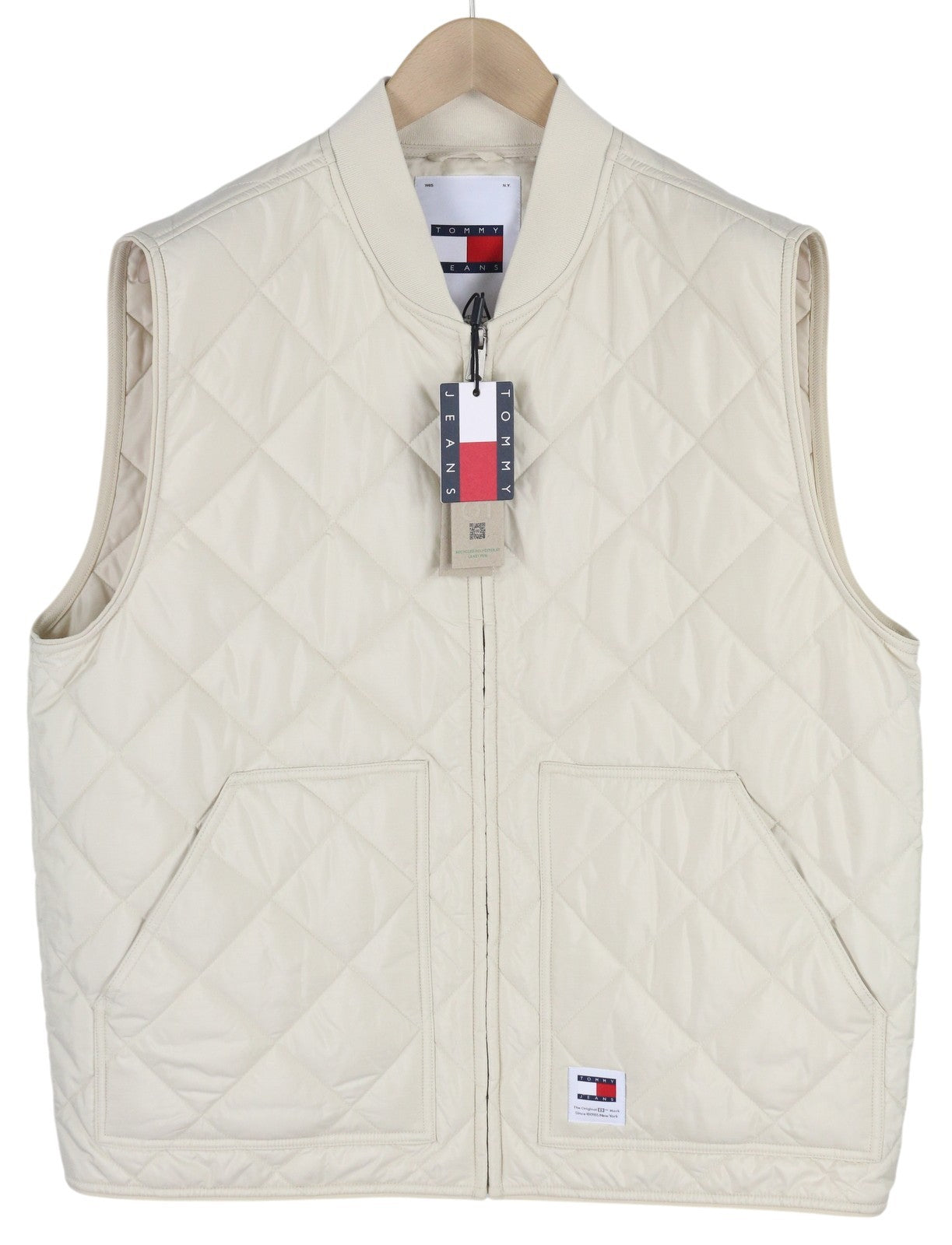 TOMMY HILFIGER Tjm Reg Entry Vest Men Waistcoat 2XL White Padded Quilted RRP€149