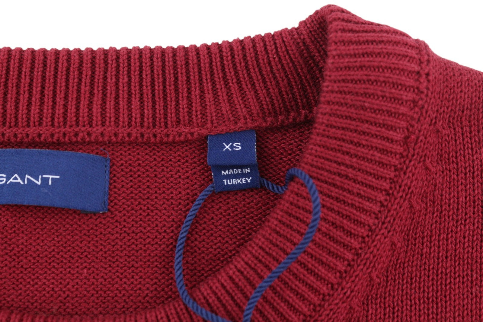 GANT Striped Cotton Crew Women Jumper XS Red Tight-Knit Crew Collar Pullover