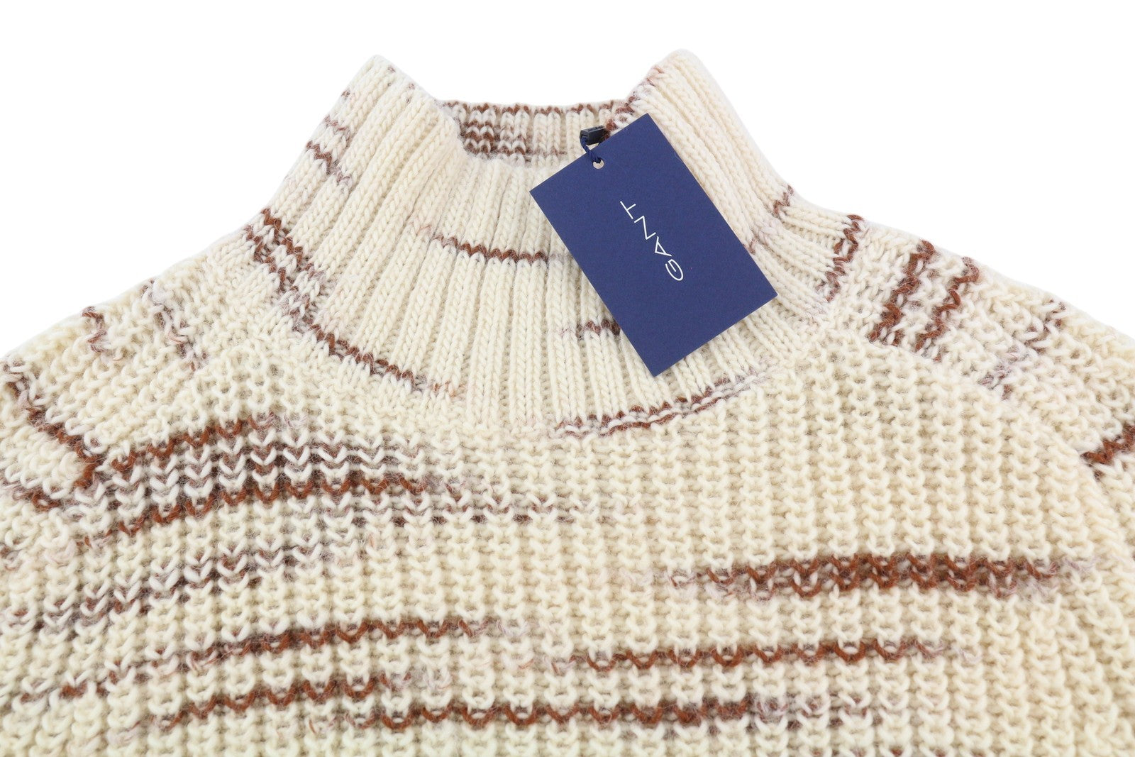 GANT Multi Color Turtle Women Jumper M Beige Wool Tight-Knit Patterned Pullover