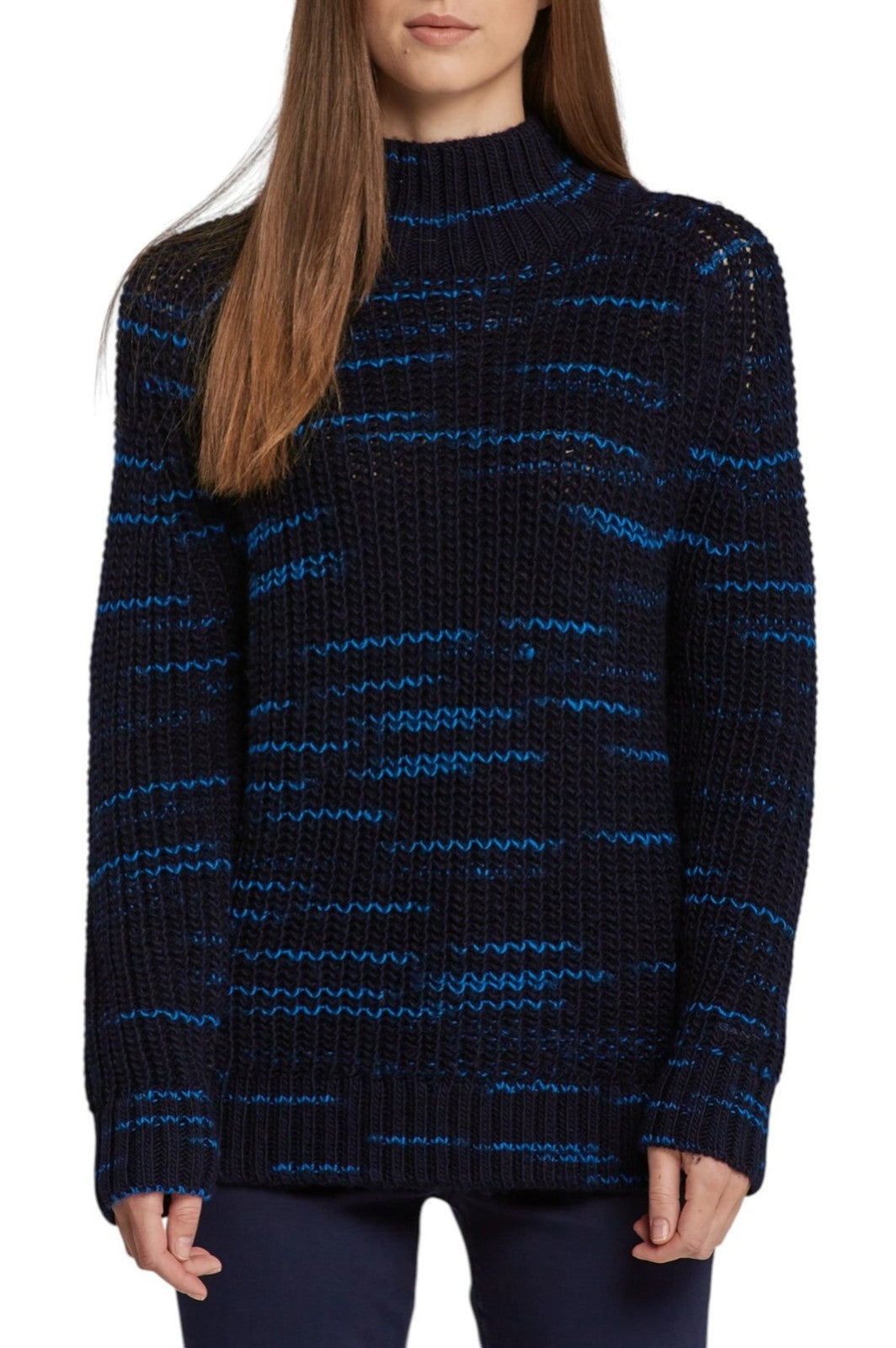 GANT Multi Color Turtle Women Jumper S Blue Wool Tight-Knit Patterned Pullover