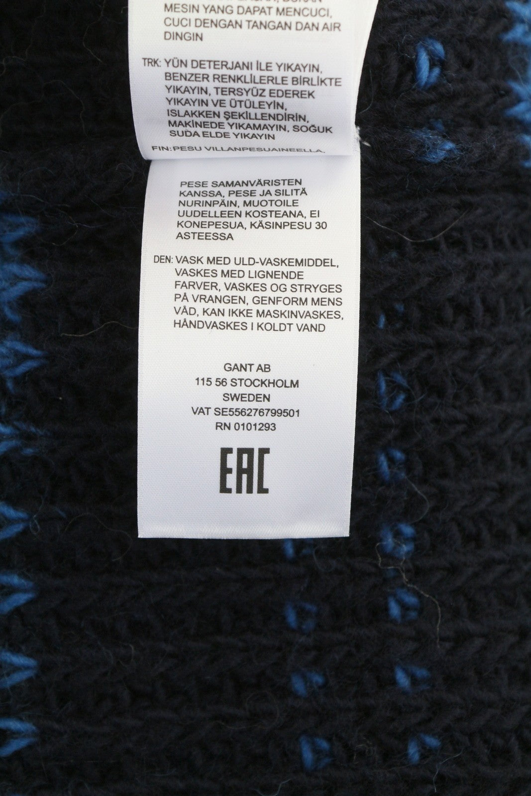 GANT Multi Color Turtle Women Jumper S Dark Blue Wool Knit Patterned Pullover