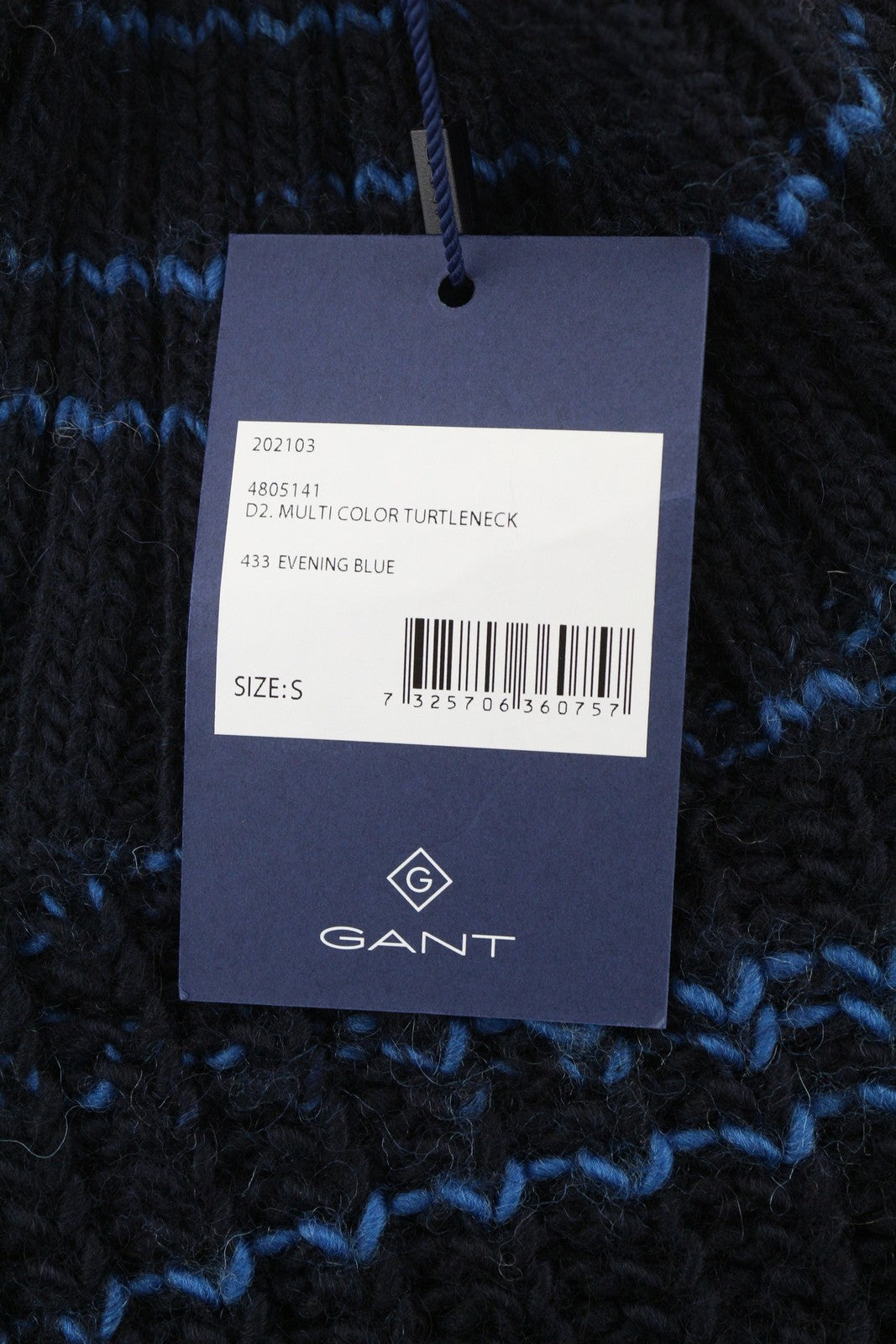 GANT Multi Color Turtle Women Jumper S Dark Blue Wool Knit Patterned Pullover