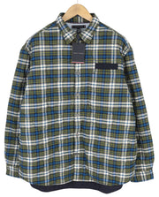 TOMMY HILFIGER Check Quilted Overshirt Men Jacket L Button-Up  Padded Lined