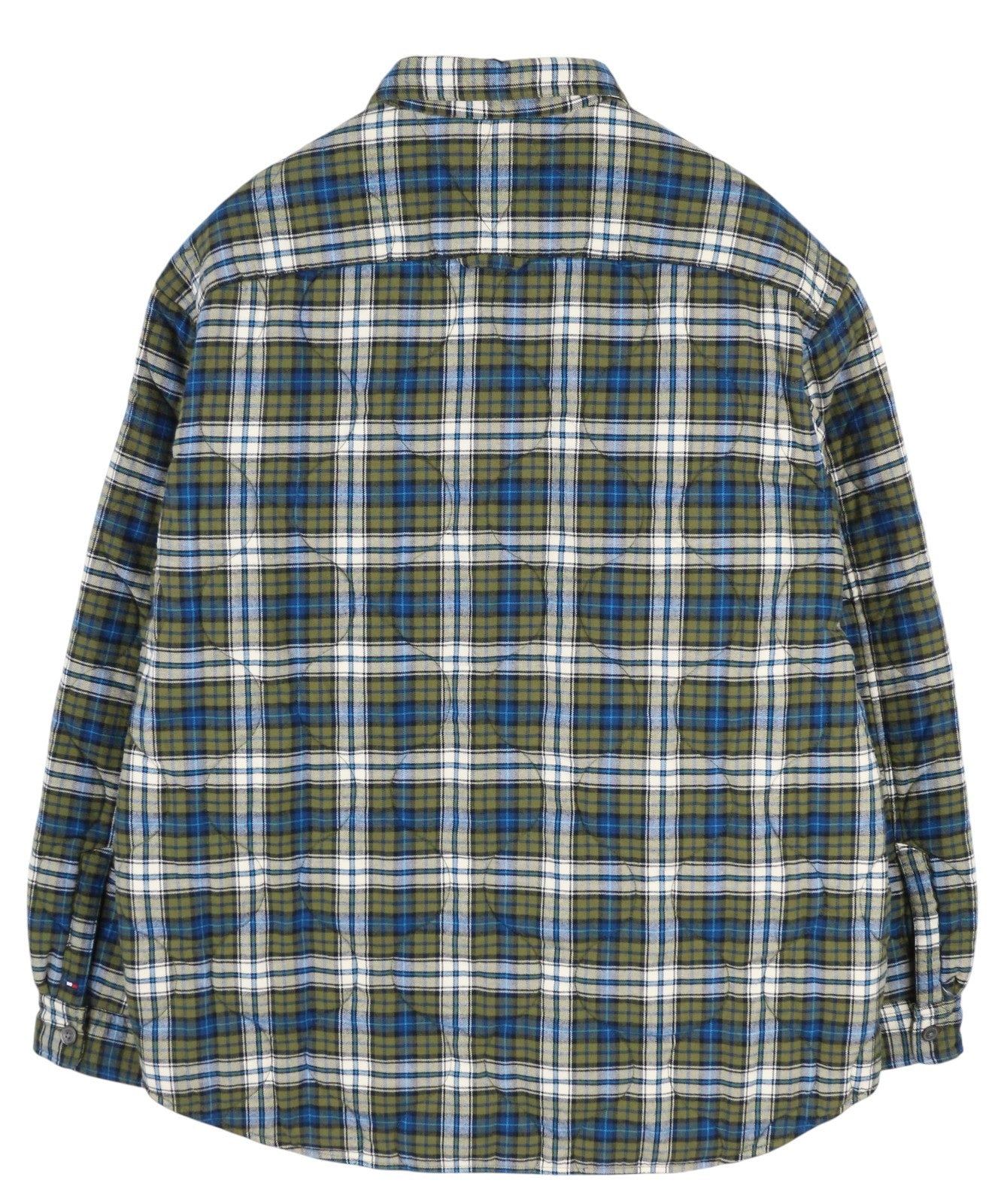 TOMMY HILFIGER Check Quilted Overshirt Men Jacket L Button-Up  Padded Lined